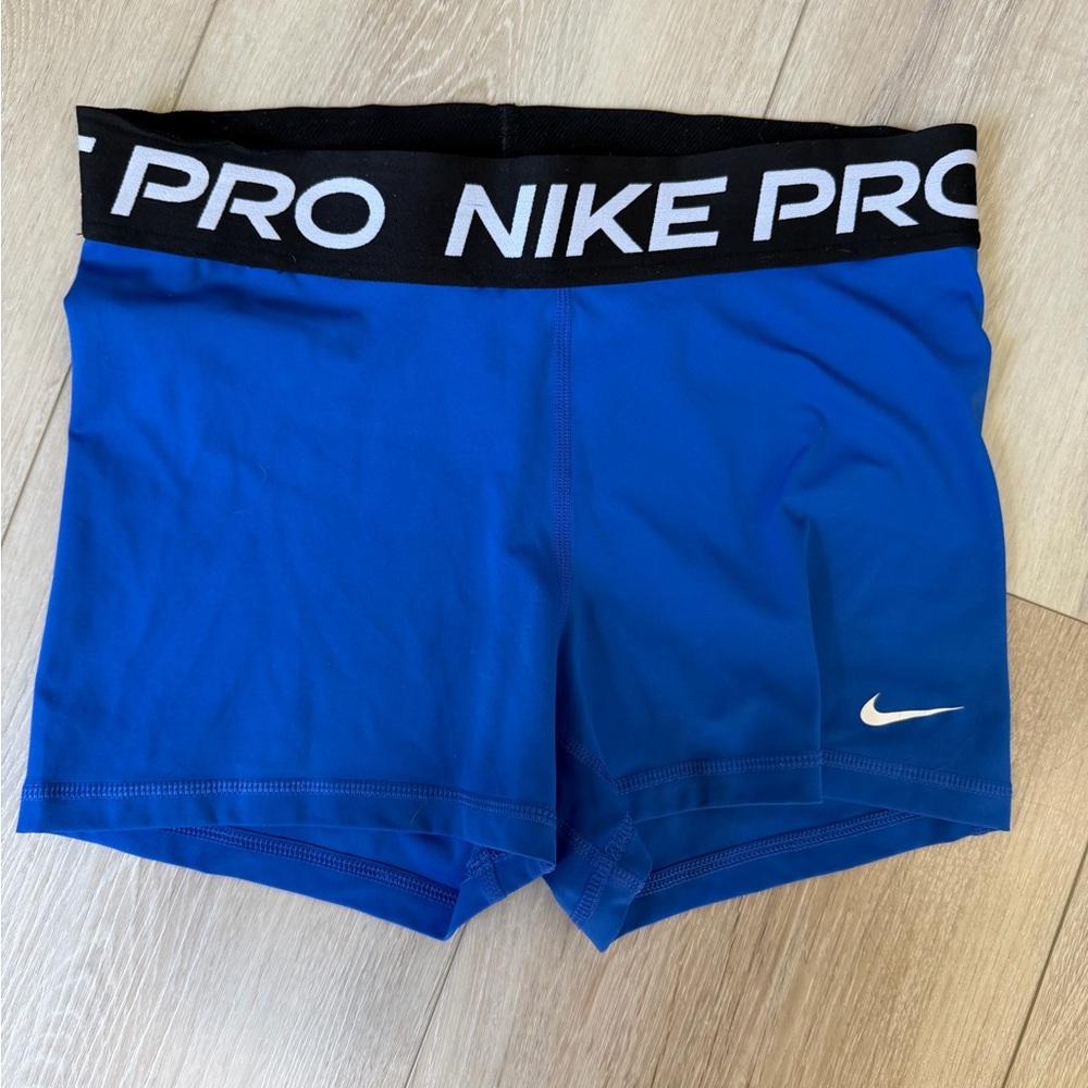 Nike Pro Women's Bike Shorts - Royal Blue with Black Waistband